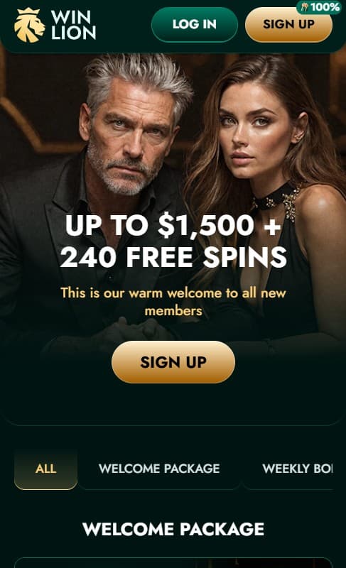 WinLion welcome bonus
